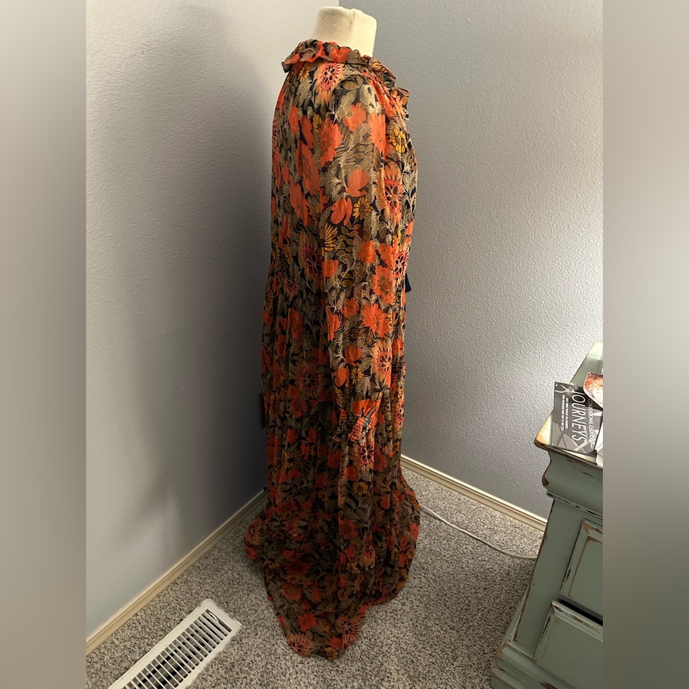 Anthropologie Marais Printed Chiffon Maxi Dress - Picture 5 of 8